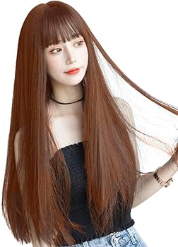 ブラウン ストレート セット練習用ロングウィッグ Amazon.co.jp: ウィッグ ロング ストレート ロングウィッグ 自然